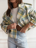 New Fashion British Suit Collar Lattice Short Hair