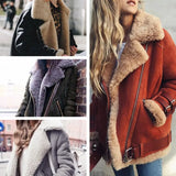 Women's Locomotive Deer-Skin Cashmeat Wool Coat Women's Cotton