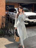 Xixi 2025 Spring New Temperament Chiffon Shirt + High-Waist A-Word Half-Body Dress Two-Piece Suit Female