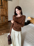 Xixi 2025 Autumn White Standard Temperament Wool Kinesi Flower Bottoming Lady Set On The Coat Woman