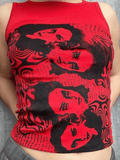 Gothic Screen Print Crop Tank Top- Outfit