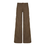 Two Buckle Low-Waist Pocket Micro-Rare Jeans Workwinds Set Legs Long Drag Leisure