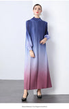 And Fashionable Gradient Lantern Sleeve Pressure Folding Dress Women Autumn And Winter Loose Apparent Thin-Skinny A-Character