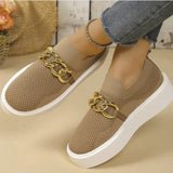 Bottom Flying Weaving Breathable Low-Top Single-Shoe Women's Chain Decoration Sleeve Lazy Happy Shoes