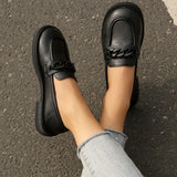 Soft Leather Shoes Women 2025 New Fashion Round Head Comfortable British Wind Thick Sole Single Shoes Spring And Autumn Small Leather