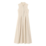 New Dress Round Neckless Waistt Commuting Temperament