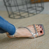 Feeling 2025 Summer Slope Sandals Women's Apricot High Heel With Loose Cake Pure Color In-Air