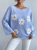 Embroidered Flower Women's Clothing 2025 New Loose One-Word Shoulder Jacket