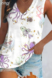 Summer Loose Tank Top Women Beach Sleeveless Shirt Women's Printed Vest Women Blusas Para Mujer Female Clothing