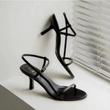 Women 2025 New Summer Net Red With A Thin Buckle With High Heel Sandals Sexy Dew Korean