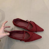 Version Of Single Shoes Women 2025 New Spring And Autumn Tips With Shallow Fashion To Increase The Evening Wind Flat