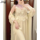 Vintage Lace Fairy Dress Women Ruffles Designer Casual Long Strap Dress Elegant Women's Dresses for Party 2022 Autumn