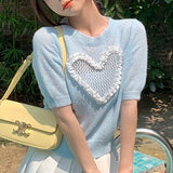 Zingj New Design Sense Female Minority Korean Chic Sweater Sweater Love Bottom Shirt Jacket-Outfit