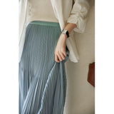 New 细细细细细 Art 褶皱 Fairy Hundred Folded Skirt Silk Slippery Pendant Half Body