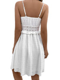 Dress Women White Mini Dress Female Sexy V Neck Spaghetti Strap Backless Dress Ladies Jacquard Slim Elegant Beach
