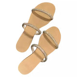 Women's French Sandals 2025 Summer New Fashion With Water Drill Slippers Women Wearing Fairy Temperament Cool