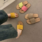 Flat-Bottomed With Toe Slippers Women Wear The New Summer 2025 Summer New Fashion Leisure Beach