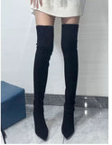 The Beautiful Korean Version Of The Temperament High-Heeling Boots! High-Heeling Elastic Thin Boots Show Thin Legs Longer Than Knee