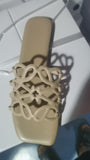 New Fashion Type Small Simple Hollow Cool Slippers Outside Wearing Flat Bottom Side Casual Beach