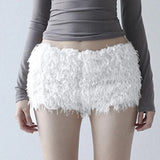 Autumn And Winter Snow White Plush Warm Low-Rise Leisure Home Pants Christmas Age Reduction Personality Tight
