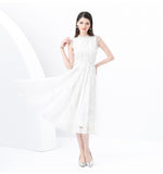 Retro Romantic Atmosphere Feel Sleeveless Dress Women's Lace Mesh Design Super Fairy Temperament Long