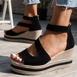 New Slope And Fish Mouth Sandals Women Thick-Sed Loose Cake Casual Sandals Roman Sandals Women