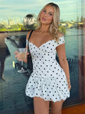 2025 New Sexy Shoulder-Wave Print Mini Dress