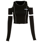 Women's Clothing 2024 Spring And Summer New Fashion Sticker To Dress Round Neck Shoulder Short T-Shirt