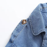 Women's Spring And Autumn New Loose Double Buckle With Belt Denim Wind Coat British