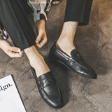 Zingj Dou Dou Shoes Men's Leather Shoes Business Casual Leather Shoes Male Korean Version Personality Punk Wind Lazy Man Shoes
