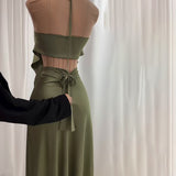 Summer New Breast-Wearing Waist Seaside Holiday Dress Suit Women's