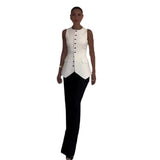 Zingj Summer Women's Solid Color Slim Vest Temperament Commuter Pants Two-Piece Sets-Outfit