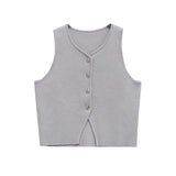 Women's Clothing 2025 Autumn And Winter New Fashion Two-Color Flat Needle Short Vest