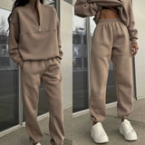 Women's New Casual Fashion Thicken Long-Sleeved Trousers Two