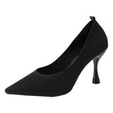 Red High-Heeled Shoes 2025 Spring And Autumn New Korean Version Of The Black Light Mouth Flying Tip Fine Heel Single Shoes