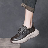 Layer Of Cowhick Old Dad Shoes Spring And Autumn New Comfortable Soft Sole Casual Shoes Round Head Single