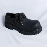 2025 Web Celebrity Advanced Feeling Thick Bottom Korean Version Black Dress Business Casual Fashion Derby Shoes