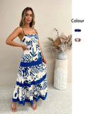Zingj Summer Women's Temperament Casual One Word Collar Lace Stitching Halter Dress