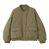Women's Autumn And Winter Fashion Loose Pilot Shoulder Wide Water Wash Cotton Coat
