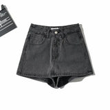 High Waist Slim-fit Splicing Ultra-short Denim Leggings Female Girl Skinny