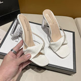Transparent High-Heeled Cool Drag Women Wear 2025 Summer New Sandals With Coarse And Crystal