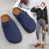 Slippers Summer New Women's Flat Bottom Leisure Lazy Half Drag Wearing Frosted Personality Big Head Women's