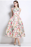 Tea Break Print Slings With Open Shoulder Dress Female Summer Sexy Hot Girl Holiday Beautiful