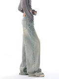 Zingj Light Blue Spring And Summer New Retro Jeans Female Loose Design Show Thin Floor Wide Leg