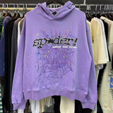 2025 Spoder Spider Web Print Hooded Hooded Hooded Hooded Casual Loose