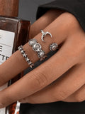 Vintage Sun Moon Star Ring Set- Outfit