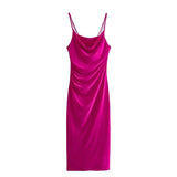 Ruched Slip Long Dress Women Backless Bodycon Dress Women Summer Elegant Party Dresses Woman Sexy Evening Dresses For