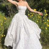Zingj Summer New Sexy Temperament French Pastoral Wind Slim White Broken Flower Condole