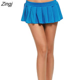 Women Girls Solid Summer Micro Dance Club Skirt Mini Bodycon A Line Metallic Polyamid Mini