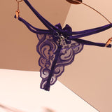 Thong Female Feel Bow Diamond Hollow Without Trace A Line Tone Ultra-Thin Summer